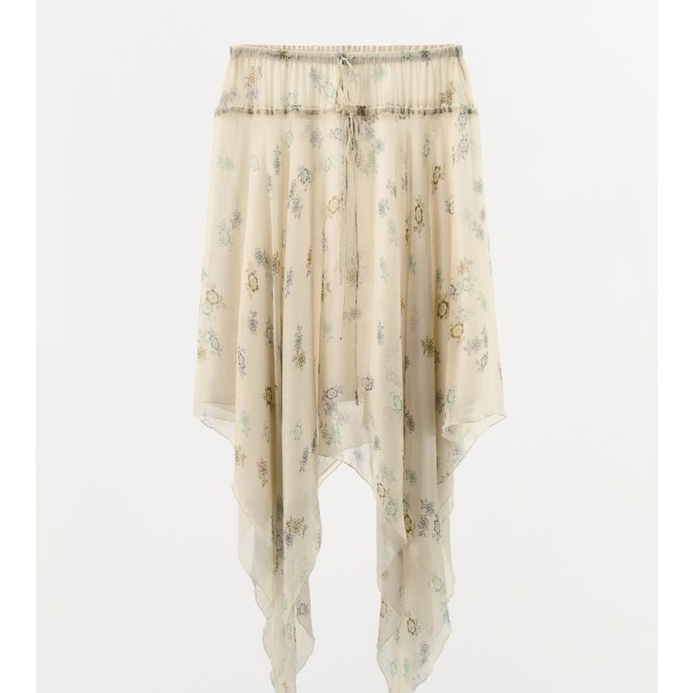 Floral Cream sheer Skirt